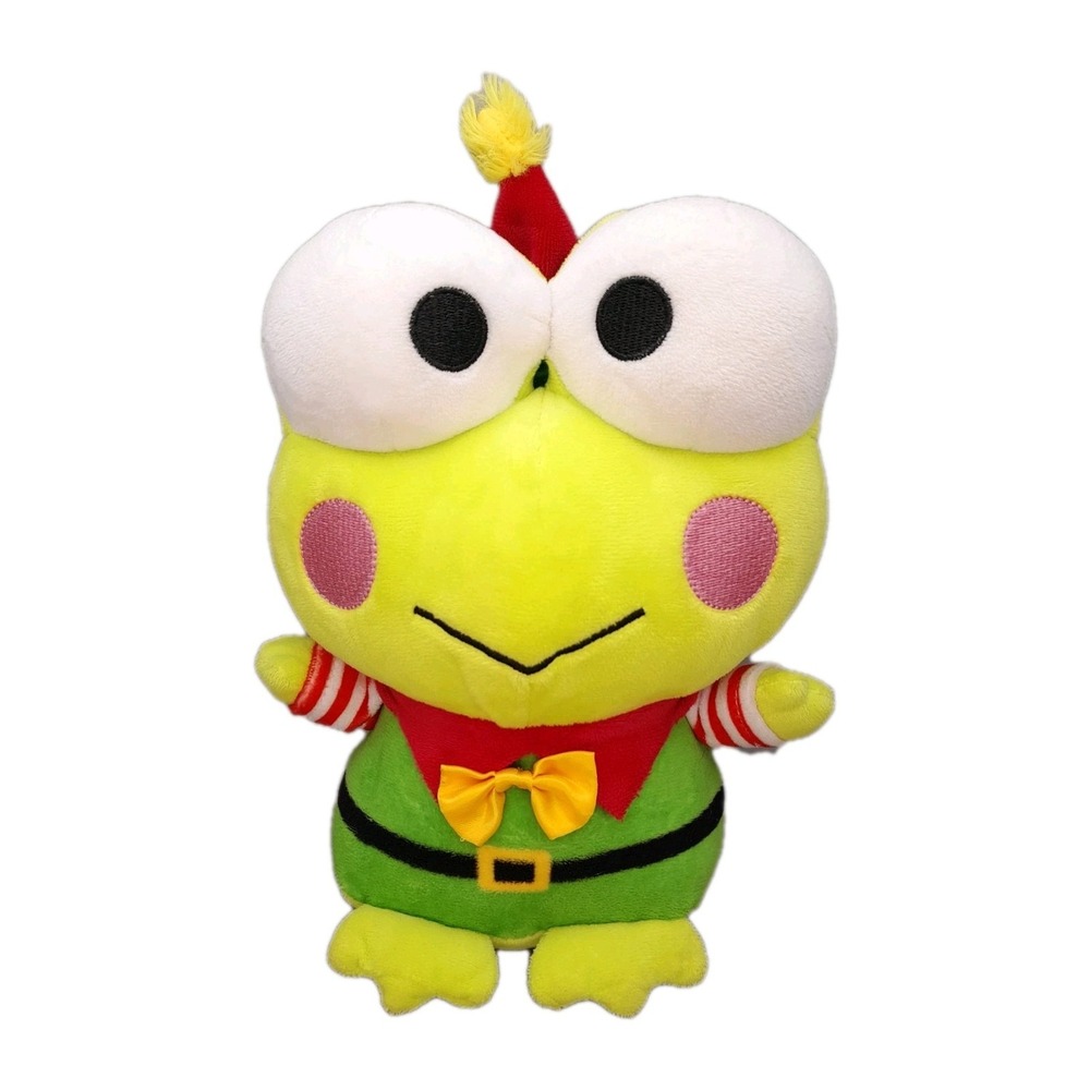 Sanrio Keroppi Frog Plush Elf Outfit Holiday Edition 8" Hello Kitty Friends